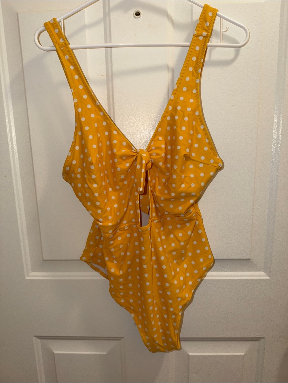 Yellow Polka Dot One-Piece Swimsuit